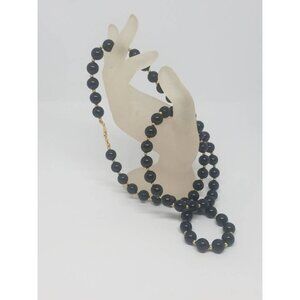 Vintage black and‎ gold bead necklace